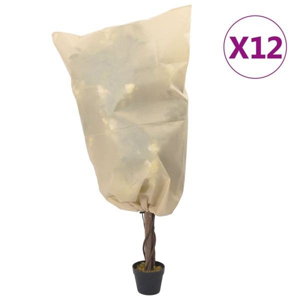 vidaXL Wintervlies mit Kordelzug 12 Stk. 70 g/m² 0,8x0,8 m, 3203555