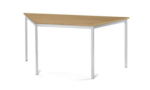 Deskin Konferenztisch PROFI MODUL, Platte Eiche hell, Gestell Alusilber RAL 9006, B 1600/800 x T 690 x H 728 mm, 359409