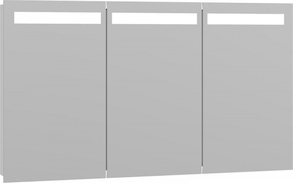 Scanbad Multo Global Spiegelschrank mit Licht, 3 Türen 70x120 cm Weiß Hochglanz, Steckdose E, S433-112