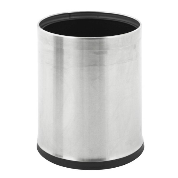 STEIN HGS Runder Doppelwandiger Papierkorb Matt Edelstahl, 83668.0001