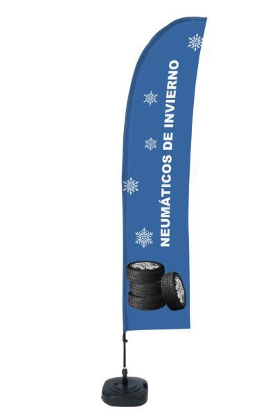 Showdown Displays Beach Flag Budget Wind Komplettset Winterreifen Spanisch, BFBL-WT21-17-I163
