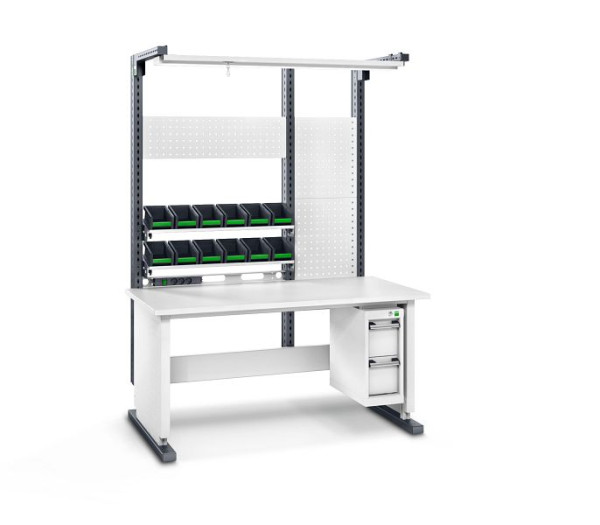 bott avero Komplettmodul 4 elektrisch höhenverstellbar BxTxH: 1500 x 870 x 2037-2437 mm, RAL 7016 / RAL 7035, 41032002.16