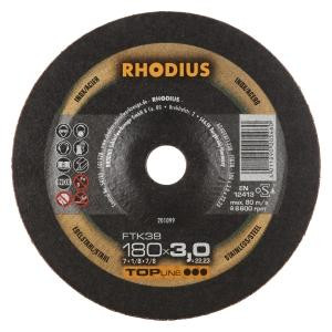 Rhodius TOPline FTK38 Freihandtrennscheibe, Durchmesser [mm]: 180, Stärke [mm]: 3, Bohrung [mm]: 22.23, VE: 25 Stück, 201099