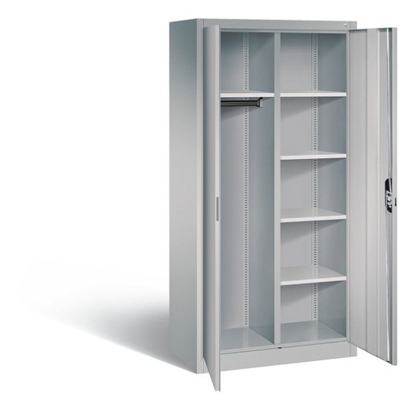 C+P Akten-/Garderobenschrank Acurado, H1950xB930xT500mm, Farbe: Weißaluminium, Muldengriff, 5 OH, 9280-30 S10348