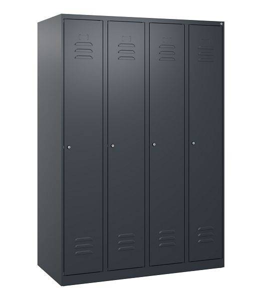 C+P Umkleidespind Classic PLUS mit Mitteltrennwand, 4 Abteile, 1700x1200x500mm, 7016/7016, Zylinderschlösser, 0800007-40F S10023