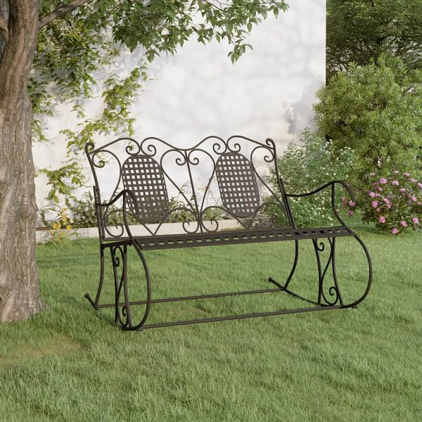 vidaXL Schaukelbank 2-Sitzer 113 cm Schwarz Stahl, 318829