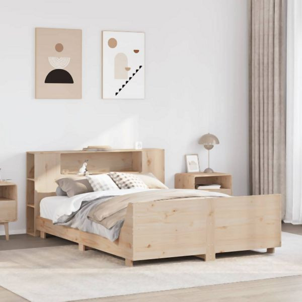 vidaXL Massivholzbett ohne Matratze 140x190 cm Kiefernholz, 3323656