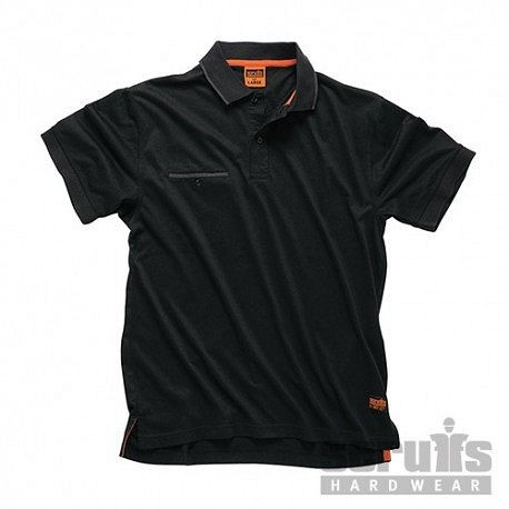 Scruffs Polohemd „Worker“, schwarz, Größe L, T54663