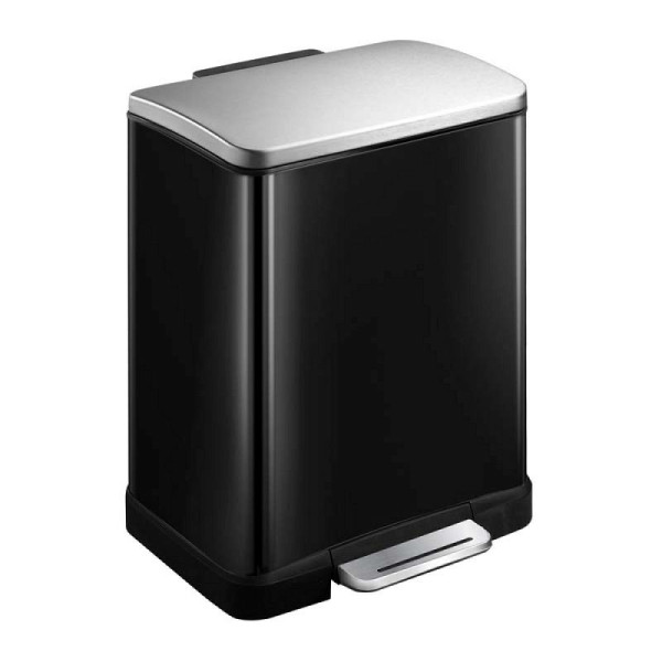 STEIN HGS E-Cube Recycling Treteimer, schwarz, edelstahl, matt, 10 + 9 Liter, 83996.0002