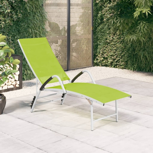 vidaXL Sonnenliege Textilene und Aluminium Grün, 310524