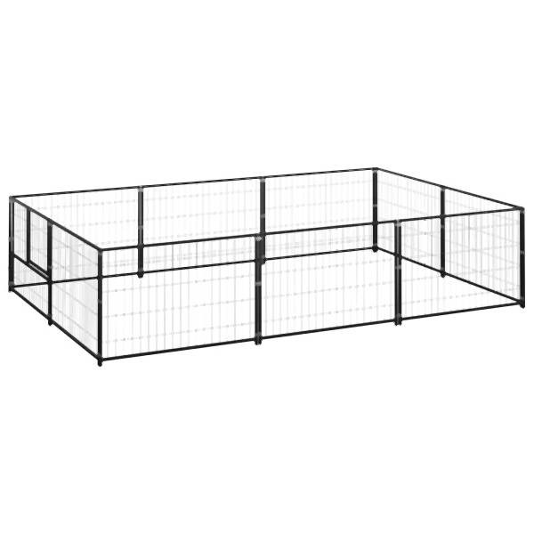 vidaXL Hundezwinger Schwarz 6 m² Stahl, 3082110, 8720286663844