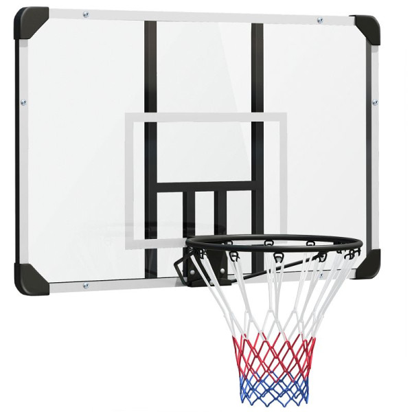 SPORTNOW Basketballkorb, bruchsichere Rückwand, höhenverstellbar Indoor & Outdoor, Stahlrahmen, A61-039V00WT