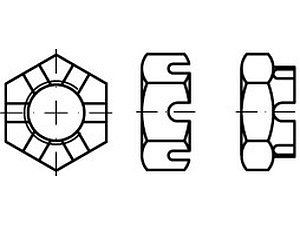 Kronenmuttern DIN 937 17 H M 32 x 1,5 VE=S
