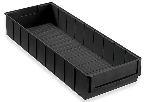DENIOS pro-line ESD-Regalkasten pro-line C3-B, PP, 185 x 500 x 81 mm, schwarz, VE: 12 Stück, 265173