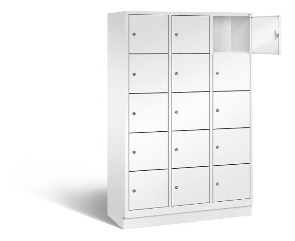 C+P Schließfachschrank Evolo, H1800xB1200xT500mm, Farbe: Verkehrsweiß, 48020-325 S10131