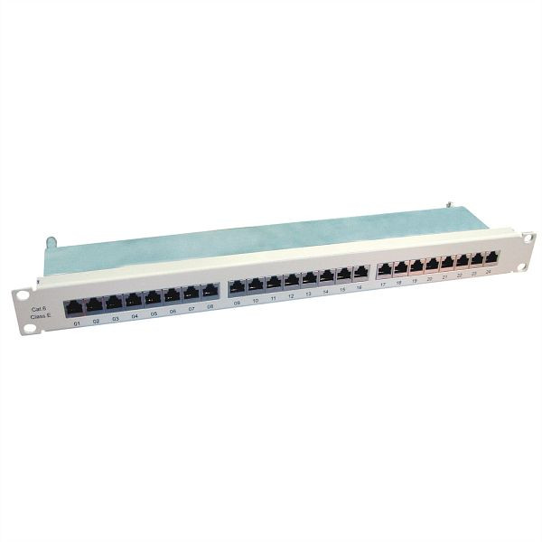 VALUE Kategorie 6 (Class E) 19"-Patchpanel, 24 P, geschirmt, grau, 26.99.0354