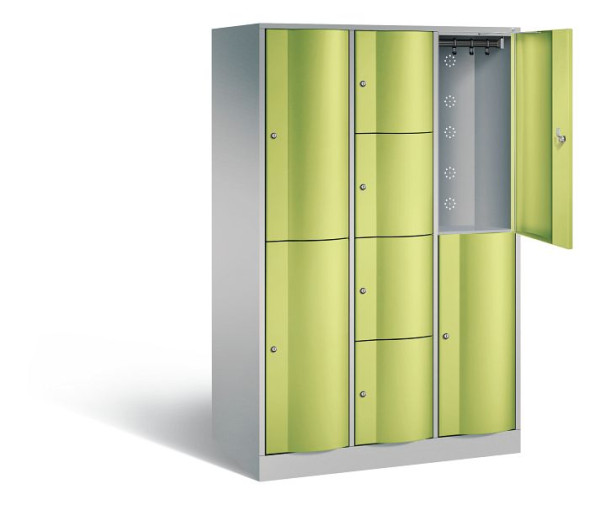 C+P XL-Kombi-Schließfachschrank Resisto, H1950xB1148xT640mm, Farbe: Weißaluminium / Viridingrün, 8070-3732 S10025