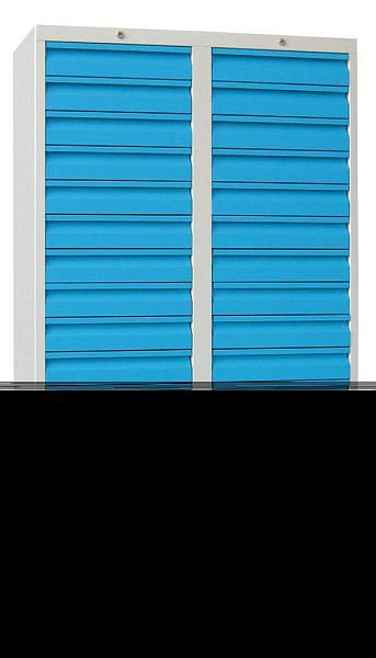 Pavoy Schubladenschrank Gleitführung, 1800/1000/500, Zylinderschloss, 2 Reihen, 30x100, 2x200, 43447-100-001-905716