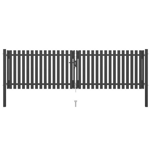 vidaXL Gartentor Stahl 4x1,25 m Anthrazit, Material: pulverbeschichteter Stahl, 146333