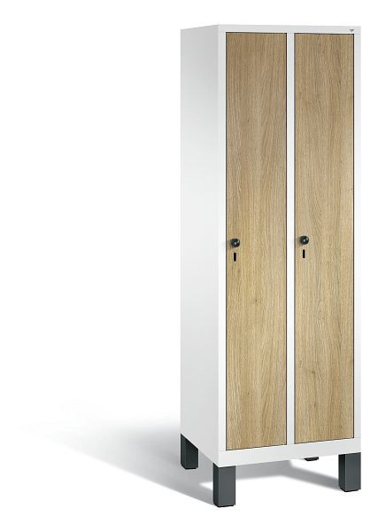 C+P Spind Evolo, 2 Abteile, H1850xB610xT500 mm, Weiß/MDF Eiche, 48010-20B S10052