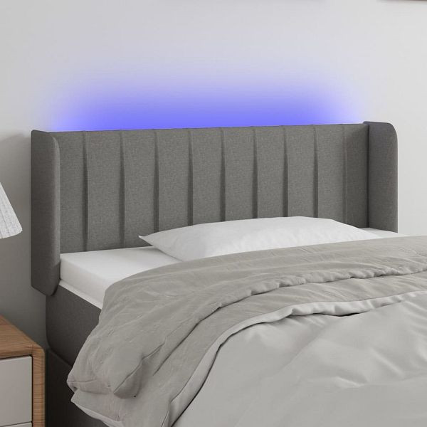 vidaXL LED Kopfteil Dunkelgrau 83x16x78/88 cm Stoff, 3123449