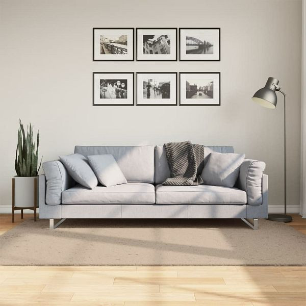 vidaXL Teppich HUARTE Kurzflor Weich und Waschbar Sandfarben 140x200cm, 375058
