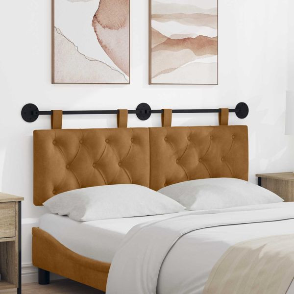 vidaXL Hängevorderseite Wandmontiert Braun 150 x 55 x 7 cm Samt, 42032144