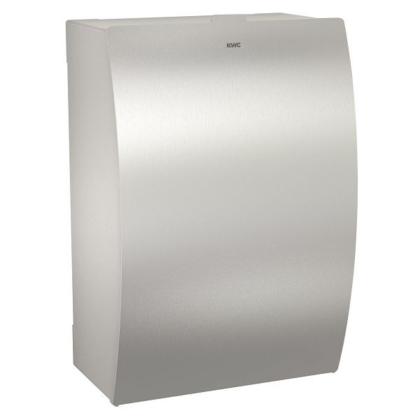 KWC Hygieneabfallbehälter, STRATOS, Edelstahl, Aufputzmontage, 205x305x134 mm, gebogene Front, Fassungsvermögen zirka 3,8 l, 3600008914