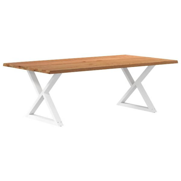 vidaXL Esstisch mit Baumkanten 220x120x74 cm Massivholz Eiche, 3305151