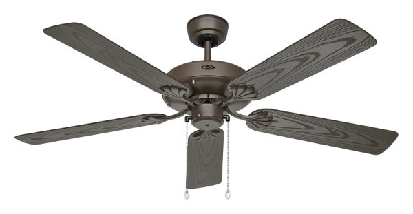 CasaFan Deckenventilator Outdoor Classic Lack bronze-Kunststoff braun Eiche Dekor, 513292