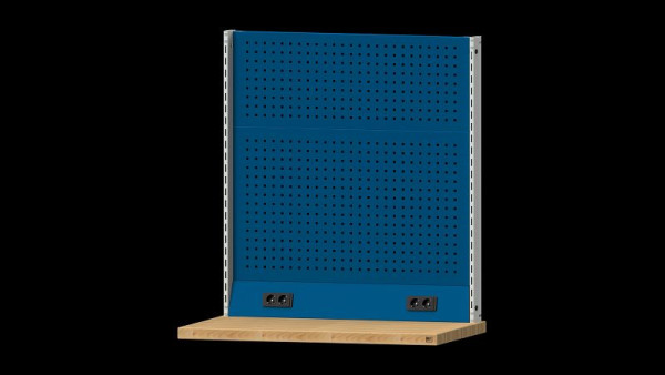 ANKE Werkbänke Grundaufbau Systemaufbau, 1120 x 107 x 1200 mm, RAL 7035/5010, Doppelsteckdose, 340.354