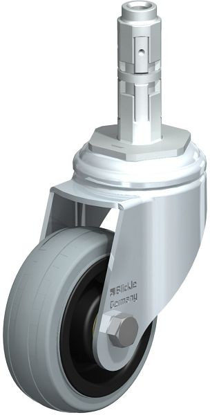 Blickle LKRA-VPA 80K-11-E12 Apparate-Lenkrolle mit Expander, Vollgummi, Grau, 314948