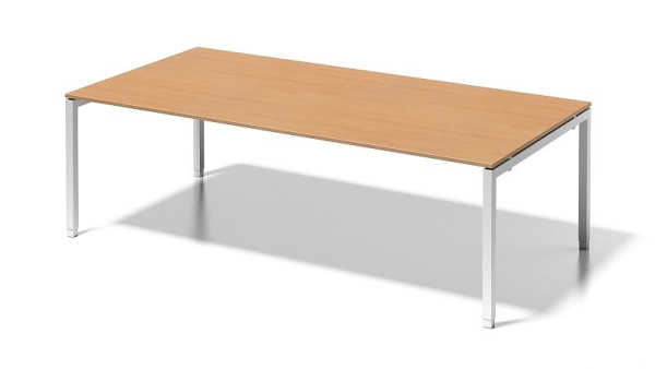 Bisley Cito Chefarbeitsplatz/Konferenztisch, 650-850 mm höheneinstellbares U-Gestell, H 19 x B 2400 x T 1200 mm, buche/verkehrsweiß, DUH2412BC396