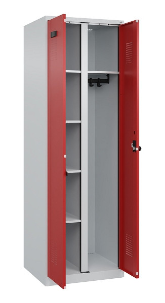 C+P Wäsche-/Garderobenspind Evolo PLUS, 2 Abteile, 1850x600x500mm, 7035/3000, Drehriegel, 049600-20 S10003