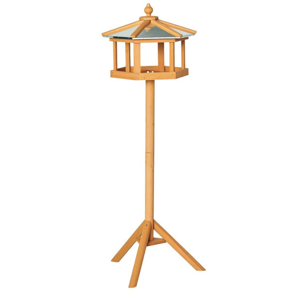 PawHut Vogelhaus mit Ständer wetterfestes Vogelfutterhaus mit wetterfestem Zinkdach Futterhaus, D3-0006