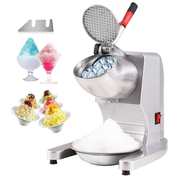 VEVOR Eiszerkleinerungsmaschine Eisrasiermaschine Eisrasierer 100 kg/h, Edelstahl Eiszerkleinerungsrasierer 300 W, silber, SBJBXS220300WSNSVV2