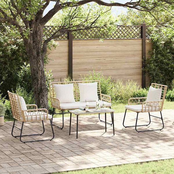 vidaXL Gartenmöbel Set mit Kissen 4-teilig Schwarz und Anthrazit, 3379041