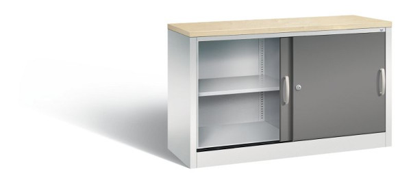 C+P Sideboard mit Schiebetüren Acurado, H720xB1200xT400mm, Farbe: Lichtgrau / Vulkangrau, Bügelgriff, 2 OH, 5723-00 S10457