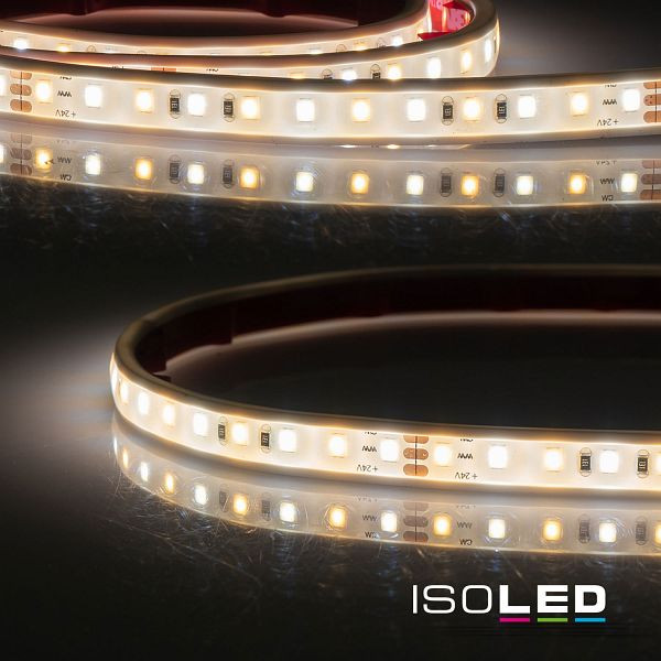 ISOLED LED AQUA927/960 PU Linear CCT Flexband, 24V DC, 7W ww + 7 W kw, IP68, 5m Rolle, 120 LED/m, 115684