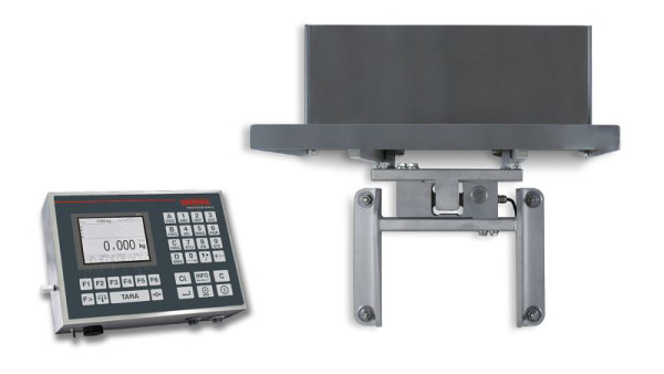 Soehnle Wandwaage mit Terminal 3025, Höchstlast: 150 kg, Ziffernschritt: 50 g, IP67, Edelstahl, hochklappbare Wägeplatte, 7627.41.002