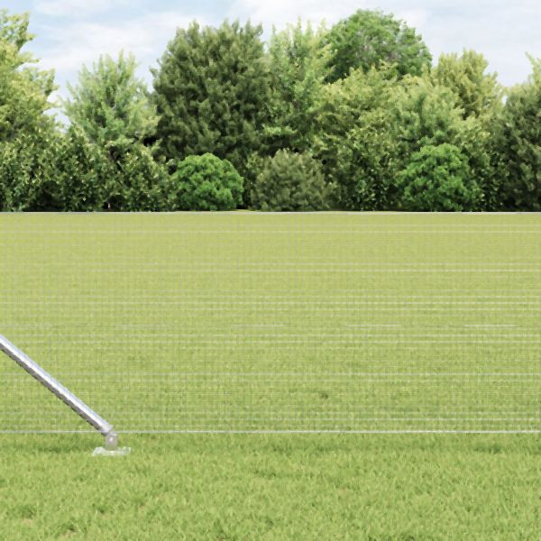 vidaXL Geschweißter Drahtzaun mit 13 Spike-Pfählen 0,5x100 m Verzinkter Stahl, 3352018