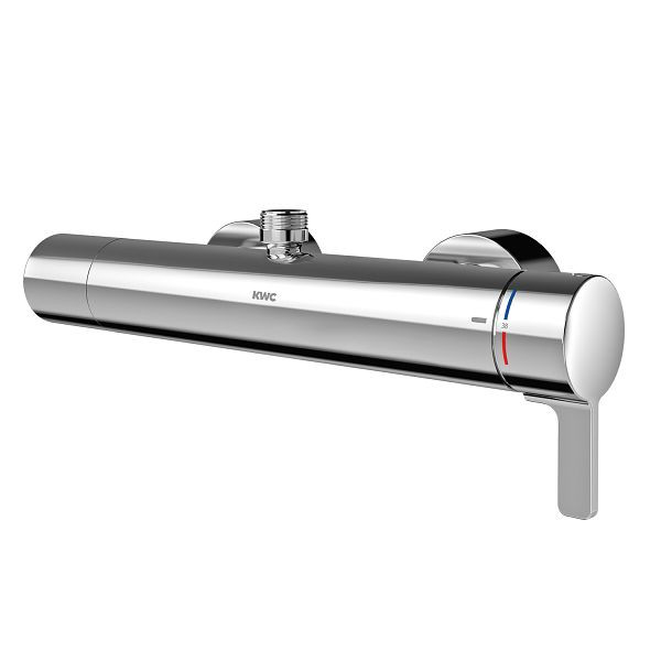 KWC Einhebel-Thermostat, F5, für Montage von Abgangsbogen oder Aufputzduschrohr, vormontierte Hygieneeinheit mit C-Modul, 6 V Batterie, 3600003857