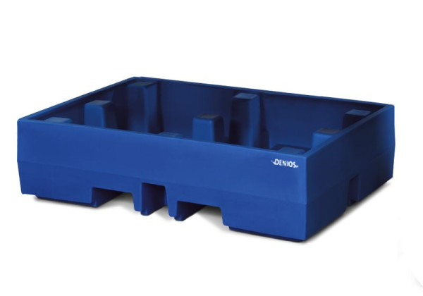 DENIOS Auffangwanne aus Polyethylen (PE) für 2 Fässer à 200 Liter, 270 Liter Auffangvolumen, 328292