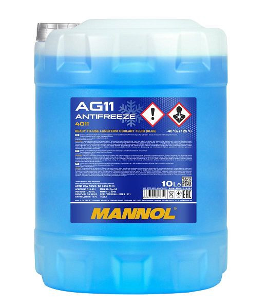 MANNOL 4011 Kühlerfrostschutzmittel AG11 (-40) Longterm, VE: 10 l, MN4011-10