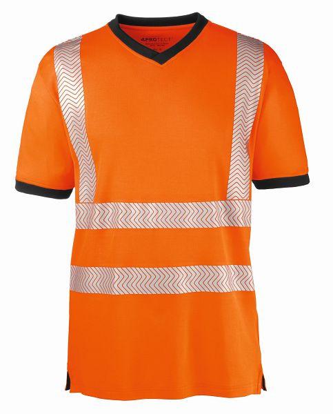 4PROTECT Warnschutz T-Shirt MIAMI, leuchtorange/grau, Größe: M, 3430-M