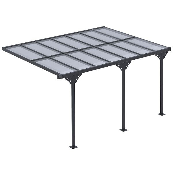 Outsunny Pergola Pavillon 4.35 x 3.02 m Gartenpavillon Überdachung Zelt 231-250 cm höhenverstellbar, 84C-182