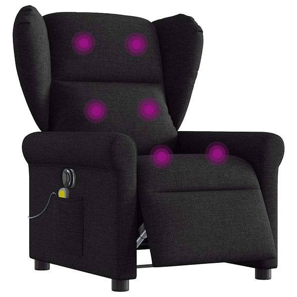 vidaXL Massagesessel Elektrisch Schwarz Stoff, 3303366, 8721102963483