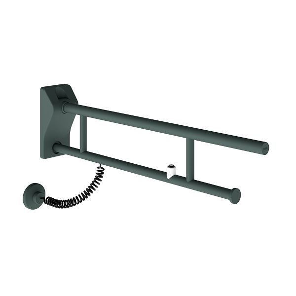 KWC Stützklappgriff, MEDCARE, Edelstahl, grau, 113x234x850 mm, elektronische Spülbetätigung, 3600003782