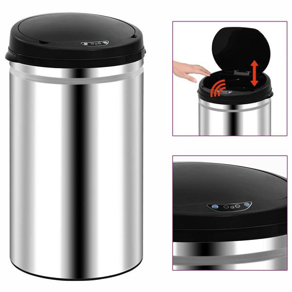 vidaXL Automatischer Sensor-Mülleimer 40 L Edelstahl, 322693