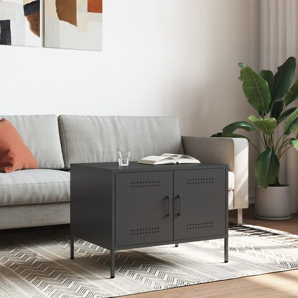 vidaXL Couchtisch Schwarz 68x50x50,5 cm Kaltgewalzter Stahl, 843030